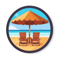 AI generated Summer Vibe Vacation Tropic Icon Clip Art Sticker Decoration Simple Background photo