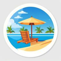 AI generated Summer Vibe Vacation Tropic Icon Clip Art Sticker Decoration Simple Background photo