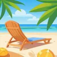 AI generated Summer Vibe Vacation Tropic Icon Clip Art Sticker Decoration Simple Background photo