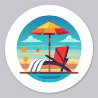 AI generated Summer Vibe Vacation Tropic Icon Clip Art Sticker Decoration Simple Background photo