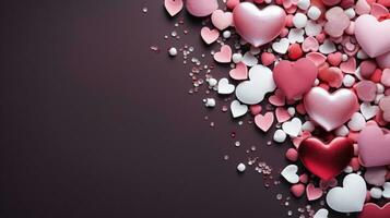 AI generated Valentine's day background with copy space photo