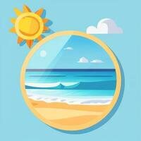 AI generated Summer Vibe Vacation Tropic Icon Clip Art Sticker Decoration Simple Background photo