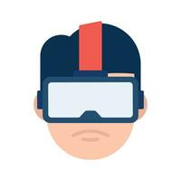 A person wearing virtual reality headset showing concept icon of virtual reality icon vector