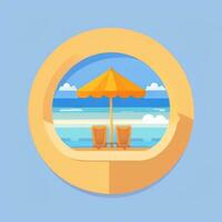 AI generated Summer Vibe Vacation Tropic Icon Clip Art Sticker Decoration Simple Background photo