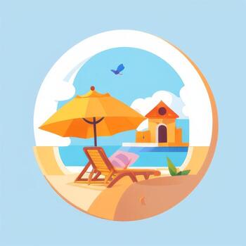 ai generado verano ambiente vacaciones trópico icono acortar Arte pegatina decoración sencillo antecedentes foto