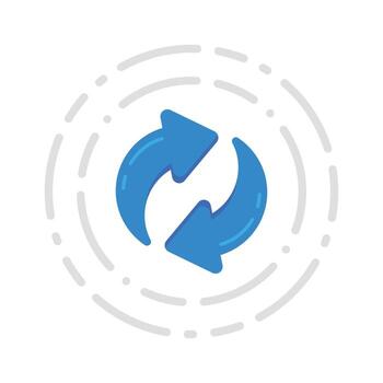 Get your hands on this beautifully designed flat style icon of updating, refresh vector