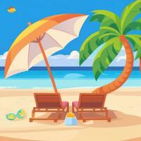 AI generated Summer Vibe Vacation Tropic Icon Clip Art Sticker Decoration Simple Background photo