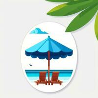 AI generated Summer Vibe Vacation Tropic Icon Clip Art Sticker Decoration Simple Background photo