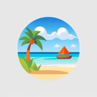 AI generated Summer Vibe Vacation Tropic Icon Clip Art Sticker Decoration Simple Background photo