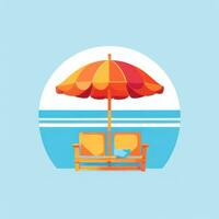 AI generated Summer Vibe Vacation Tropic Icon Clip Art Sticker Decoration Simple Background photo