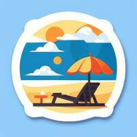 AI generated Summer Vibe Vacation Tropic Icon Clip Art Sticker Decoration Simple Background photo