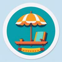 AI generated Summer Vibe Vacation Tropic Icon Clip Art Sticker Decoration Simple Background photo