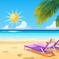 AI generated Summer Vibe Vacation Tropic Icon Clip Art Sticker Decoration Simple Background photo