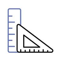 Tool for measurement or calculating length, premium icon of ruler, triangular scale vector