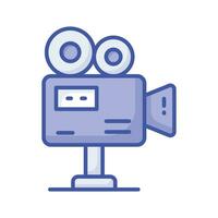 Retro film camera vector design in trendy style, professional video camera design