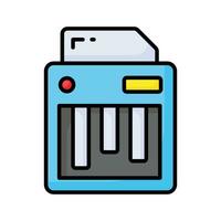 An icon of paper shredder in trendy design style, cutting machine vector