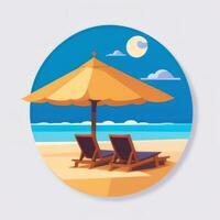 AI generated Summer Vibe Vacation Tropic Icon Clip Art Sticker Decoration Simple Background photo