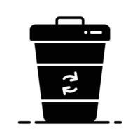 Irreversible arrows on garbage bin denoting concept icon of recycle bin vector