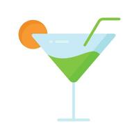 A glass of fresh drink with piece of lemon showing concept icon of party drink vector