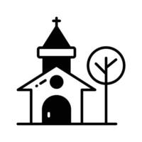 A christianity house vector flat style, church icon trendy design