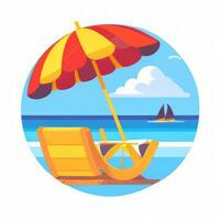 AI generated Summer Vibe Vacation Tropic Icon Clip Art Sticker Decoration Simple Background photo