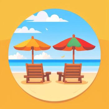 ai generado verano ambiente vacaciones trópico icono acortar Arte pegatina decoración sencillo antecedentes foto