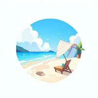 AI generated Summer Vibe Vacation Tropic Icon Clip Art Sticker Decoration Simple Background photo