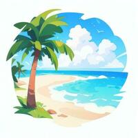 AI generated Summer Vibe Vacation Tropic Icon Clip Art Sticker Decoration Simple Background photo