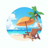 AI generated Summer Vibe Vacation Tropic Icon Clip Art Sticker Decoration Simple Background photo