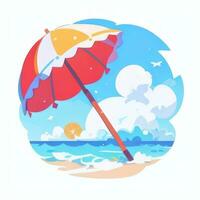 AI generated Summer Vibe Vacation Tropic Icon Clip Art Sticker Decoration Simple Background photo