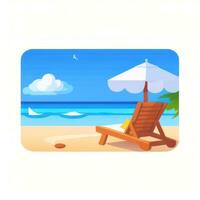 AI generated Summer Vibe Vacation Tropic Icon Clip Art Sticker Decoration Simple Background photo