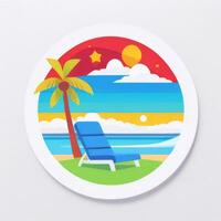 AI generated Summer Vibe Vacation Tropic Icon Clip Art Sticker Decoration Simple Background photo