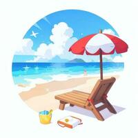 AI generated Summer Vibe Vacation Tropic Icon Clip Art Sticker Decoration Simple Background photo