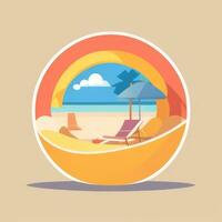 AI generated Summer Vibe Vacation Tropic Icon Clip Art Sticker Decoration Simple Background photo