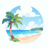 AI generated Summer Vibe Vacation Tropic Icon Clip Art Sticker Decoration Simple Background photo