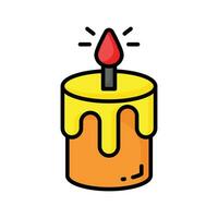 Get your hands on this carefully crafted icon of candle in trendy style vector