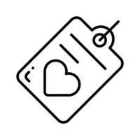 Modern icon of love tag, amazing icon of heart tag vector