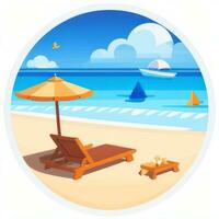 AI generated Summer Vibe Vacation Tropic Icon Clip Art Sticker Decoration Simple Background photo