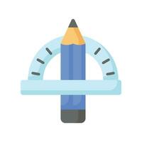 Check this carefully crafted icon of stationery, protractor with pencil vector design