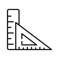 herramienta para medición o calculador longitud, prima icono de gobernante, triangular escala vector