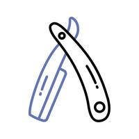 Get your hands on this carefully designed icon of straight razor, barber razor, safety razor vector