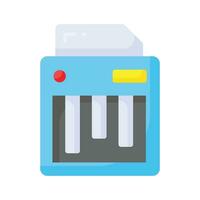 An icon of paper shredder in trendy design style, cutting machine vector