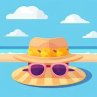 AI generated Summer Vibe Vacation Tropic Icon Clip Art Sticker Decoration Simple Background photo