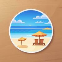 AI generated Summer Vibe Vacation Tropic Icon Clip Art Sticker Decoration Simple Background photo