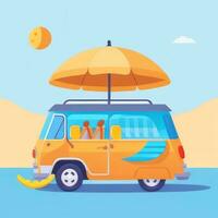 AI generated Summer Vibe Vacation Tropic Icon Clip Art Sticker Decoration Simple Background photo