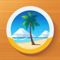 AI generated Summer Vibe Vacation Tropic Icon Clip Art Sticker Decoration Simple Background photo