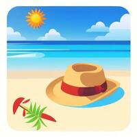 AI generated Summer Vibe Vacation Tropic Icon Clip Art Sticker Decoration Simple Background photo