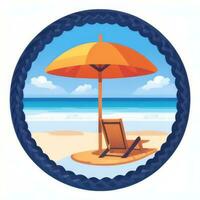 AI generated Summer Vibe Vacation Tropic Icon Clip Art Sticker Decoration Simple Background photo