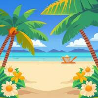 AI generated Summer Vibe Vacation Tropic Icon Clip Art Sticker Decoration Simple Background photo