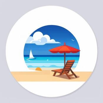 ai generado verano ambiente vacaciones trópico icono acortar Arte pegatina decoración sencillo antecedentes foto